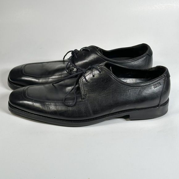Hugo Boss Shoes Men’s Size 10 Vero Cuoio Oxford Black Leather Dress - Picture 5 of 16